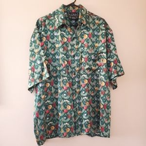 ⚾️ Vintage Nicole Miller 1996 Men's Silk shirt baseball theme ⚾️